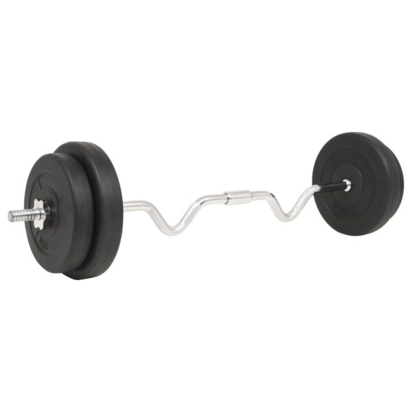 vidaXL Curl Bar Barbell Set 30 kg - Image 3 of 5