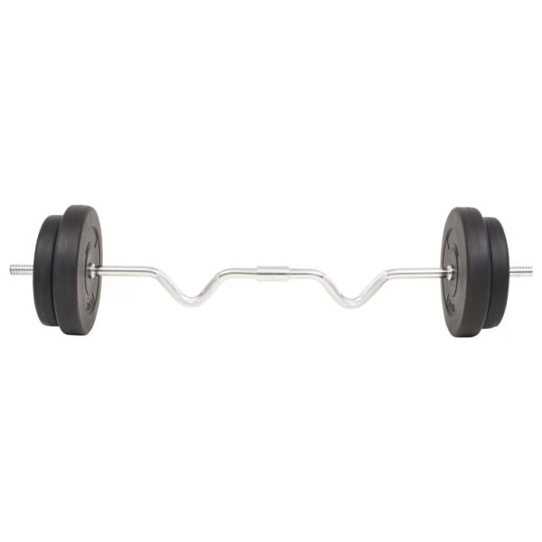 vidaXL Curl Bar Barbell Set 30 kg - Image 4 of 5