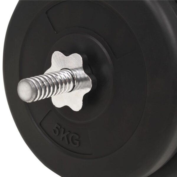 vidaXL Curl Bar Barbell Set 30 kg - Image 5 of 5