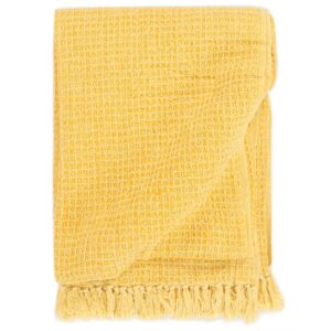 vidaXL Throw Cotton 220x250cm, mustard yellow - Image 1 of 1
