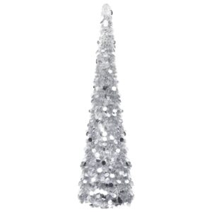 vidaXL Pop-up Artificial Christmas Tree, Silver, 150 x 33cm - Image 1 of 1