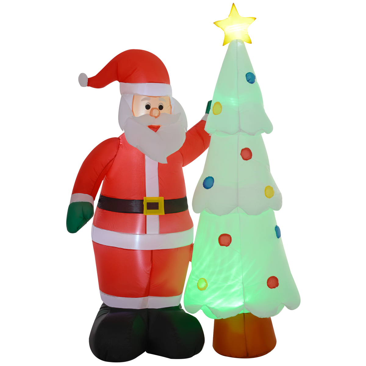 Outsunny 7ft Inflatable Santa Claus & Christmas Tree – Image 8 of 8 Outsunny 7ft Inflatable Santa Claus & Christmas Tree - Image 8 of 8