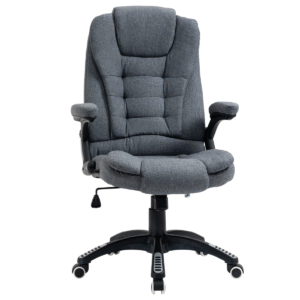 High Back Office Chair w/ Arms Swivel Dark Grey - Image 8 of 8