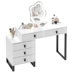Homcom Dressing Table with LEDs White - Image 2 of 7