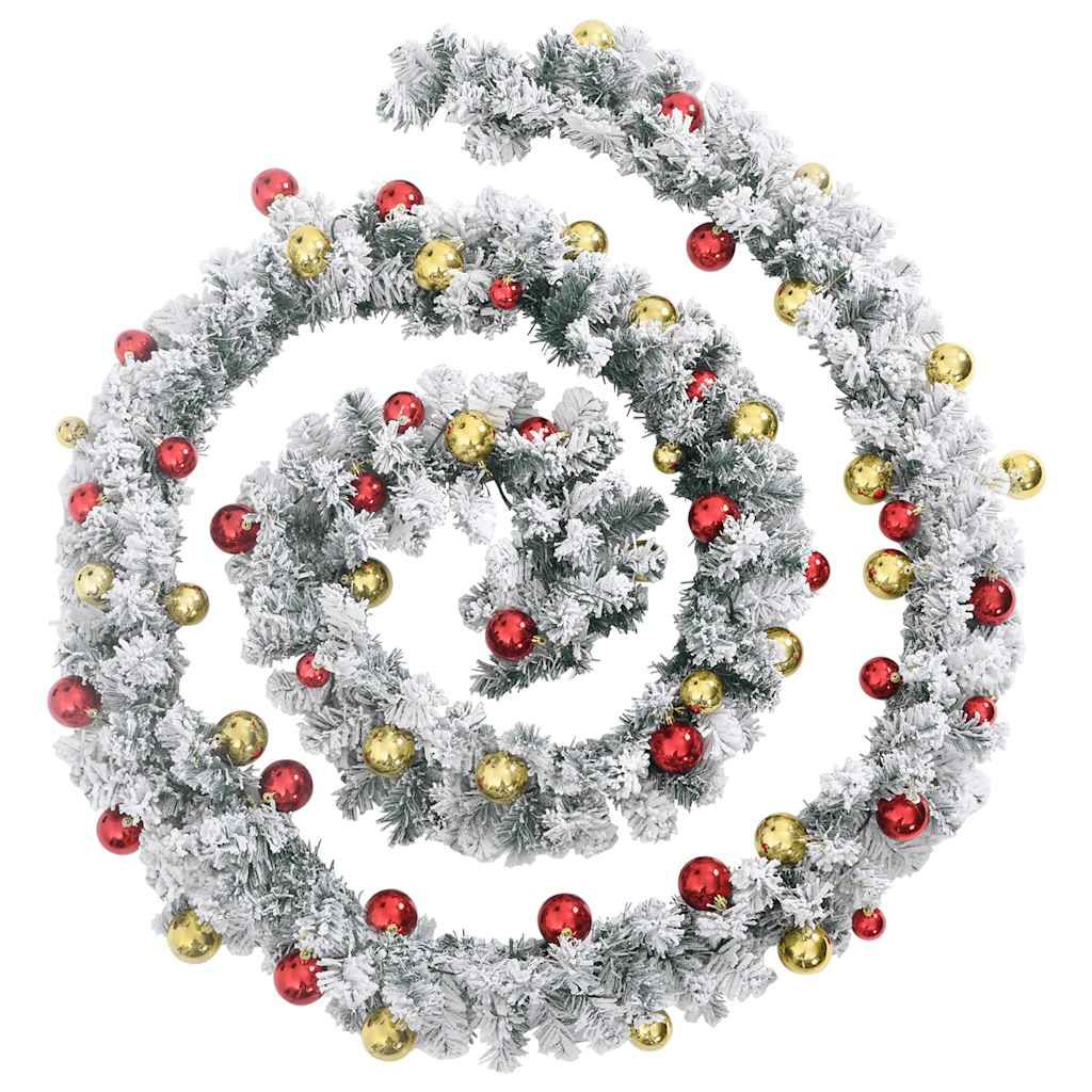 vidaXL Christmas Garland w/ Baubles & LED’s 10m – Image 2 of 5 vidaXL Christmas Garland w/ Baubles & LED’s 10m - Image 2 of 5