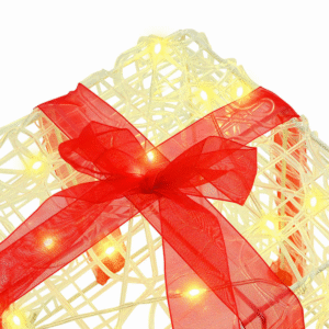 vidaXL 3pc Gift Box with 60 LEDs 20 x 20 x 20cm - Image 3 of 4