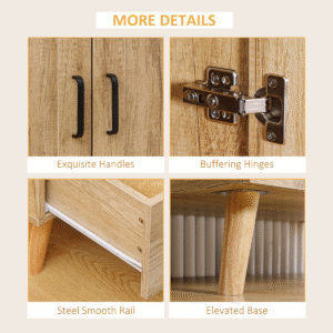 Homcom 2 Door Wardrobe with 2 Drawers - Image 4 of 8