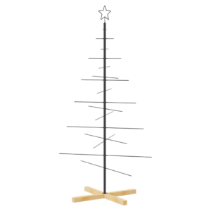 vidaXL Metal Christmas Tree w/ Wooden Base - Image 2 of 4