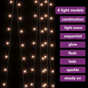 vidaXL LED Curtain Fairy Lights 3x3m 300 LEDs - Image 3 of 5