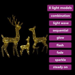 vidaXL Acrylic Reindeer Decoration 300 LEDs - Image 4 of 5