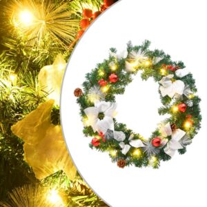 vidaXL Christmas Wreath w/ LED Lights 60cm - Image 1 of 5
