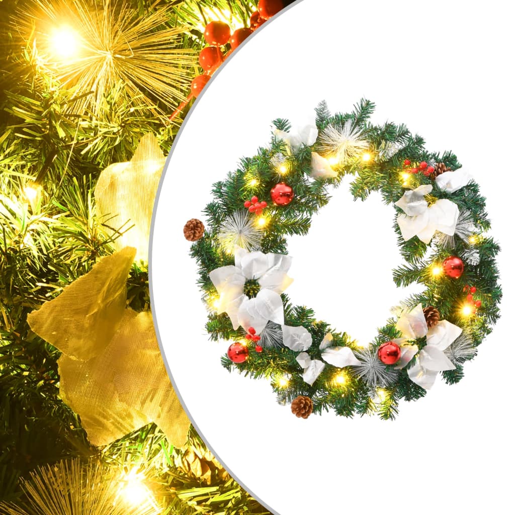vidaXL Christmas Wreath w/ LED Lights 60cm - Image 1 of 5 vidaXL Christmas Wreath w/ LED Lights 60cm - Image 1 of 5