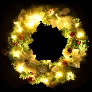 vidaXL Christmas Wreath w/ LED Lights 60cm - Image 4 of 5