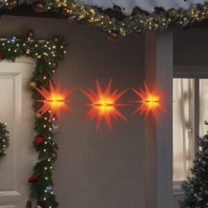 vidaXL 3pc Christmas Lights with LEDs Foldable, Red - Image 1 of 1
