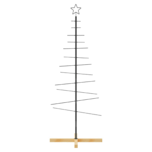 vidaXL Metal Christmas Tree w/ Wooden Base - Image 3 of 4
