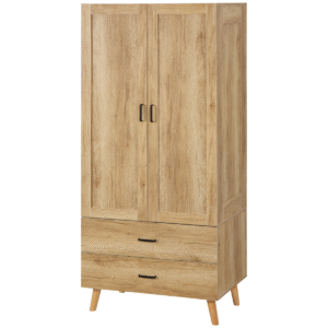 Homcom 2 Door Wardrobe with 2 Drawers - Image 8 of 8