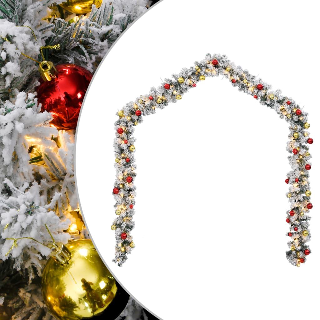 vidaXL Christmas Garland w/ Baubles & LED’s 5m - Image 1 of 5 vidaXL Christmas Garland w/ Baubles & LED’s 5m - Image 1 of 5