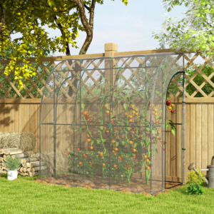 Outsunny Plastic Greenhouse Walk-In Lean to Wall