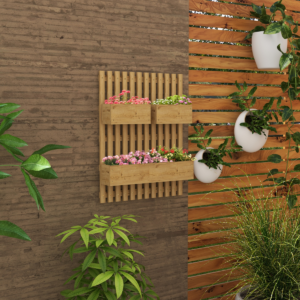 Outsunny Wooden Garden Planters with Trellis