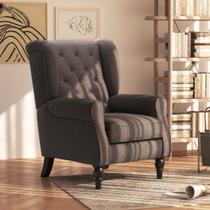Retro Accent Chair Wingback Armchair Brown