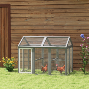 PawHut Chicken Run Wooden Chicken Coop