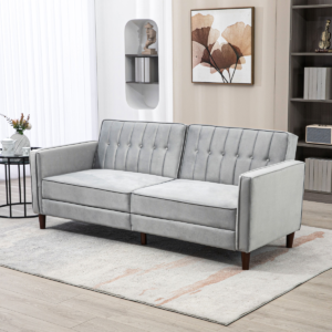 HOMCOM Convertible Sofa Futon Velvet Touch