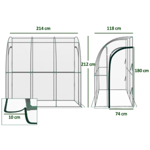 Outsunny Plastic Greenhouse Walk-In Lean to Wall