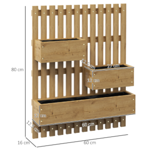 Outsunny Wooden Garden Planters with Trellis