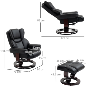 Manual Reclining Armchair Padded PU Leather Manual Reclining Armchair Padded PU Leather