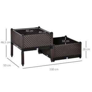 Outsunny 2 Piece Raised Garden Bed Planter Box
