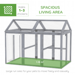 PawHut Chicken Run Wooden Chicken Coop