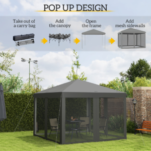 Outsunny Heavy Duty Pop Up Gazebo