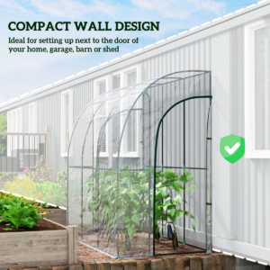Outsunny Plastic Greenhouse Walk-In Lean to Wall