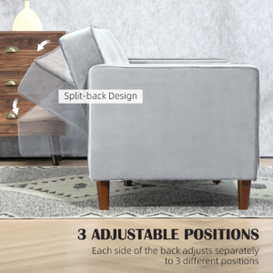 HOMCOM Convertible Sofa Futon Velvet Touch