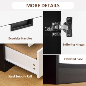 HOMCOM 2 Door Wardrobe Modern with 3 Drawers HOMCOM 2 Door Wardrobe Modern with 3 Drawers