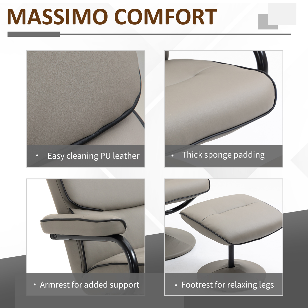 Faux Leather Recliner Chair With Ottoman Faux Leather Recliner Chair With Ottoman