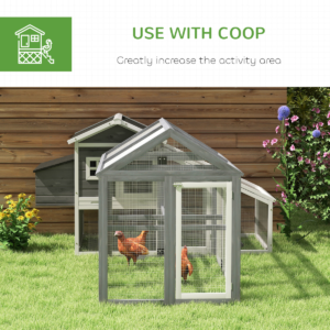 PawHut Chicken Run Wooden Chicken Coop