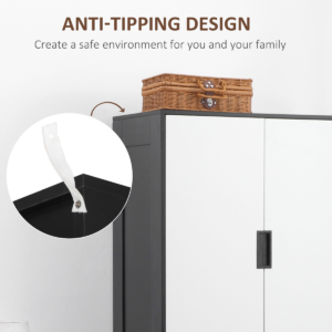 HOMCOM 2 Door Wardrobe Modern with 3 Drawers HOMCOM 2 Door Wardrobe Modern with 3 Drawers