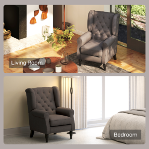 Retro Accent Chair Wingback Armchair Brown Retro Accent Chair Wingback Armchair Brown