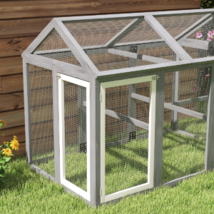 PawHut Chicken Run Wooden Chicken Coop