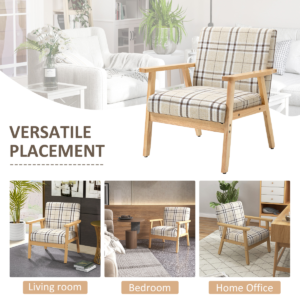 HOMCOM Modern Accent Chairs Upholstered Linen HOMCOM Modern Accent Chairs Upholstered Linen