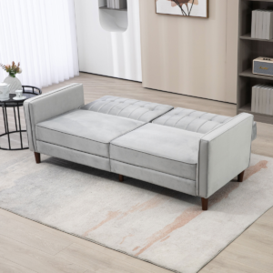 HOMCOM Convertible Sofa Futon Velvet Touch