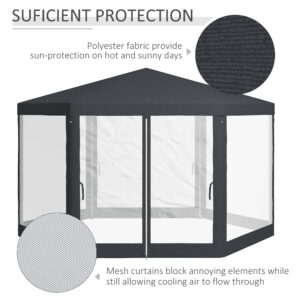 Outsunny Hexagonal Gazebo Dark Grey Outsunny Hexagonal Gazebo Dark Grey
