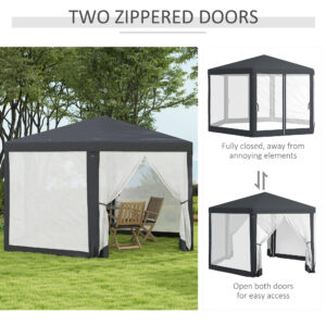 Outsunny Hexagonal Gazebo Dark Grey Outsunny Hexagonal Gazebo Dark Grey