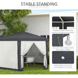 Outsunny Hexagonal Gazebo Dark Grey Outsunny Hexagonal Gazebo Dark Grey