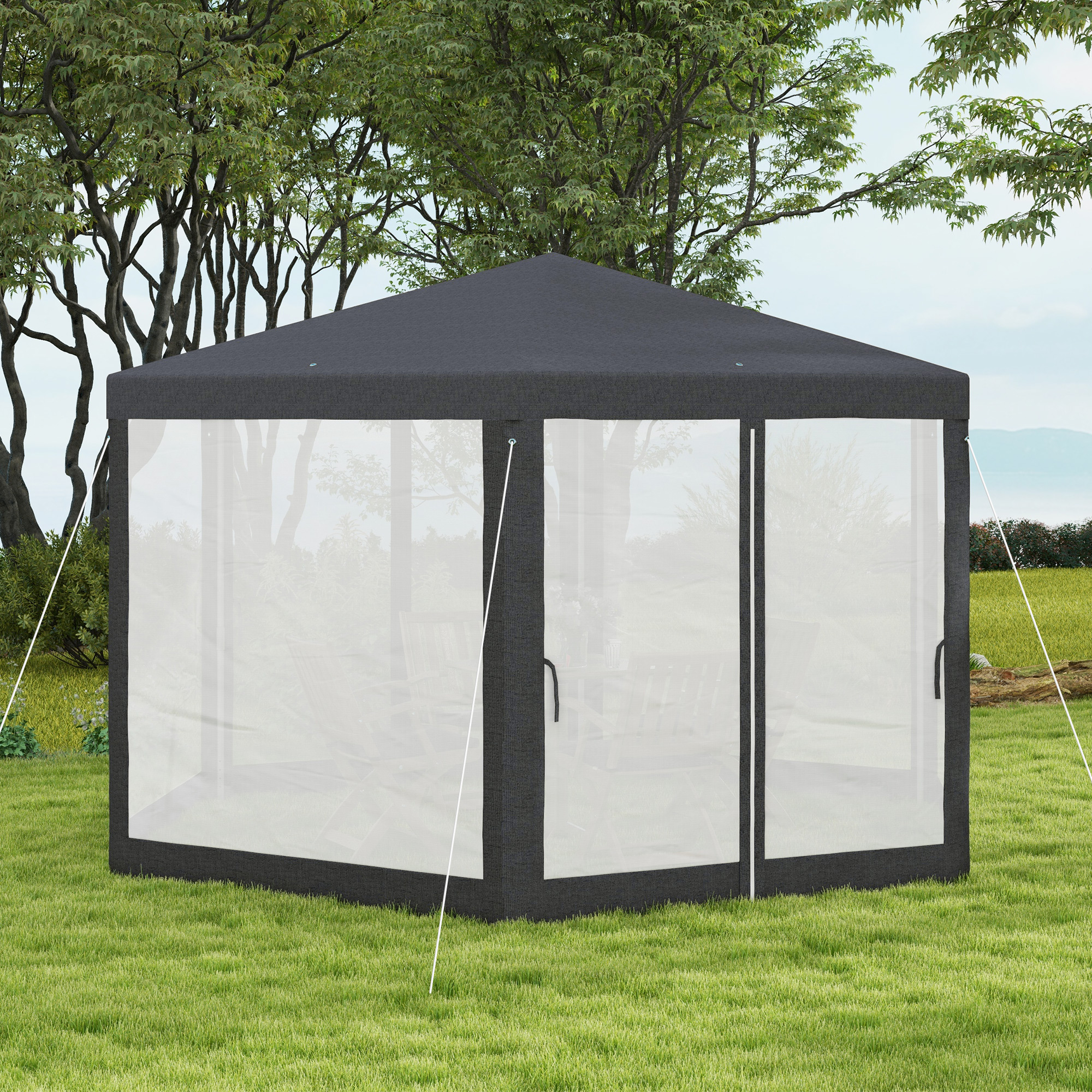 Outsunny Hexagonal Gazebo Dark Grey Outsunny Hexagonal Gazebo Dark Grey