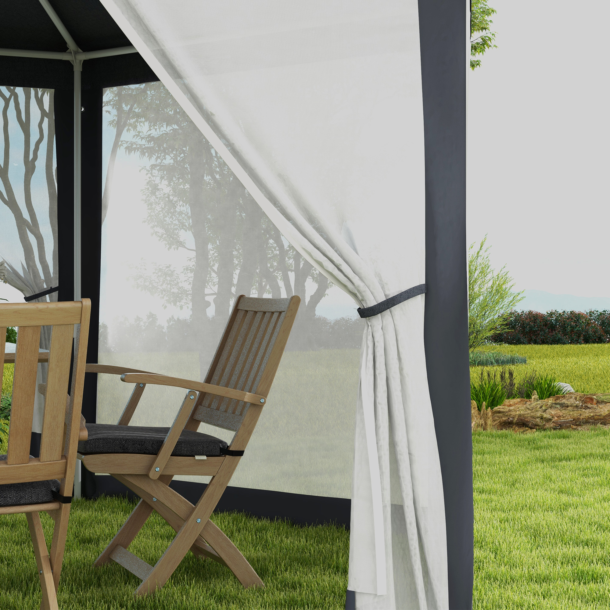 Outsunny Hexagonal Gazebo Dark Grey Outsunny Hexagonal Gazebo Dark Grey