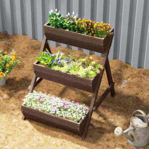 Outsunny 3 Tier Raised Garden Bed Wooden