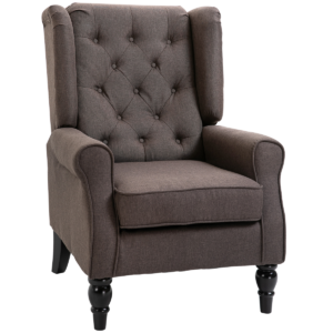 Retro Accent Chair Wingback Armchair Brown Retro Accent Chair Wingback Armchair Brown
