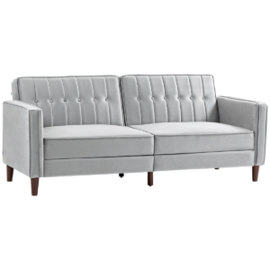 HOMCOM Convertible Sofa Futon Velvet Touch